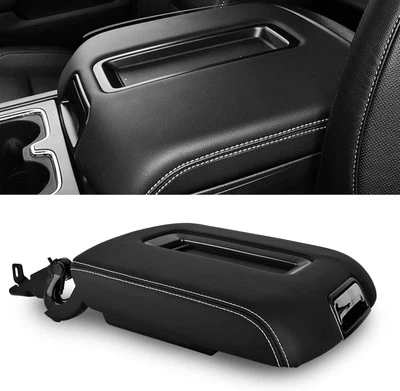 Black Center Console Armrest Lid For 2014-2019 Chevrolet Silverado GMC Sierra - - Image 1 of 4