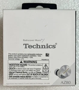 Technics Premium Hi-Fi True Wireless Bluetooth Earbuds - EAH-AZ80E-S (Silver) - Picture 1 of 14