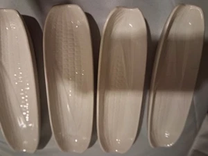4 Maiskolben Servierschalen Vintage weiß Keramik Ohrenteller - Bild 1 von 8