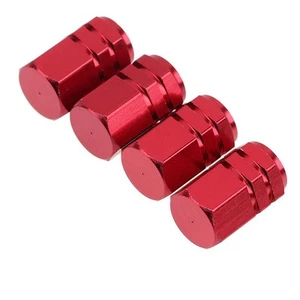 Red Car Tire Tyre Wheel Air Port Dust Cover Ventil Rim Valve Stem Caps 4PCS - Picture 1 of 21