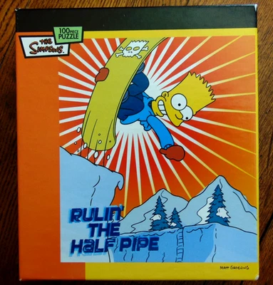 Simpsons Bart Skate 100 Piece Puzzle New Sealed Rulin The Half Pipe 9 x 10 - Image 1 of 4
