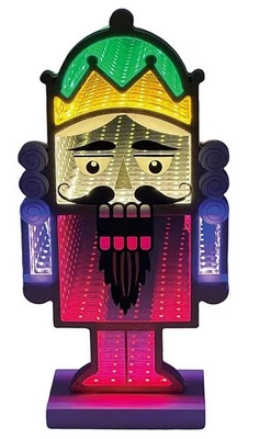 Christmas Decorations 10" Nutcracker Infinity Mirror Tunnel Light NEW Free Ship - Image 1 of 4