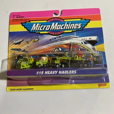 1995 Galoob Micro Machines #12 Heavy Haulers 75030 Bulldozer Crane Mixer - Image 1 of 4