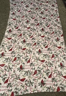 Fraiche Maison Merry Christmas Tablecloth Cardinals, Holly, Peace, Noel, Etc. - Image 1 of 4