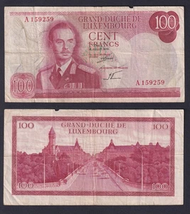 Luxembourg Banknote 100 Francs 19706 P.-56a BB-/VF- - Picture 1 of 2