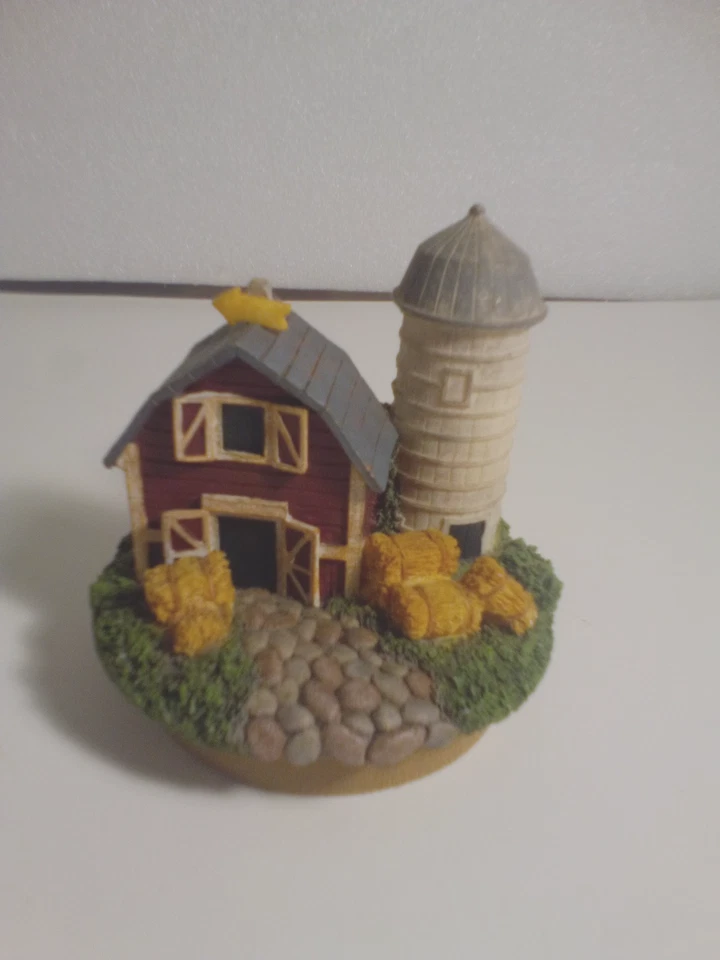 Decoración de velas interior del hogar escena de granja silo granero rústico 4"" x 4"" Foto 1 de 3