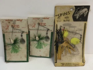 3 Vintage Spinnerköder Kunstköder Mico Mini Bee & Liny Spins - Bild 1 von 3
