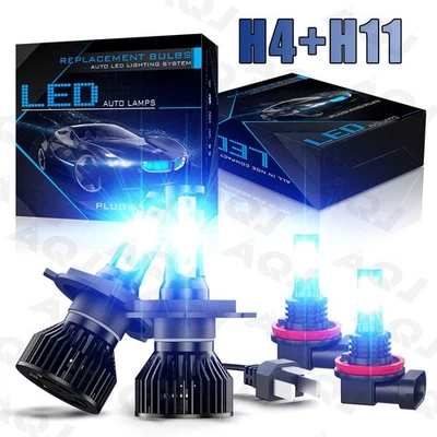 For Suzuki Aerio 2002-2007 8000K LED Headlight Hi/Lo + Fog Light Combo 4x Bulbs - Image 1 of 4