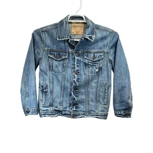 Old Navy Herren Jeansjacke hellblau distressed gewaschen Baumwolle Large - Bild 1 von 10