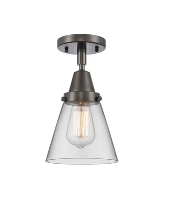Innovations Lighting 447-1C-10-6 Cone Semi-Flush Cone 6"W - Bronze - Image 1 of 4