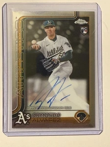 2025 Topps Chrome Armando Alvarez Rookie auto Athletics RAAAL - Picture 1 of 2