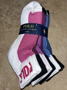 Nuevo Polo Ralph Lauren Mujer’s 6 Pr Cuarto Calcetines Talla 4-10.5 - Imagen 1 de 4