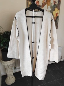 Cárdigan de punto delantero abierto mezcla de lana para mujer prenda de lujo de gran tamaño PVP £128 - Imagen 1 de 8