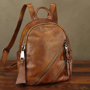 Zaino donna vera pelle dipinto a mano zaino borse casual da giorno - Foto 1 di 13