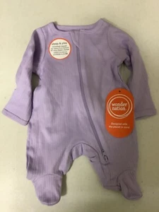SWEET NWT BABY PREEMIE SLEEPER-PURPLE SOLID - Picture 1 of 3