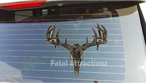 Ambush Camo Deer Skull S4 Vinyl Sticker Decal hunting buck bow whitetail - Picture 1 of 1