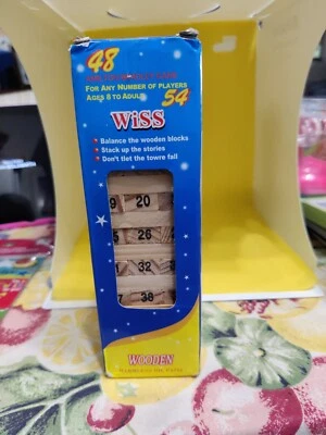 Mini Tumbling Tower Game Wooden Stacking Blocks - 48 Pcs Set - Image 1 of 4