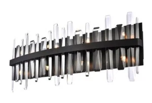 Schwarz Badezimmer Waschtisch Kristall Wandleuchte 8 Lichter Leuchte 30 Zoll - Bild 1 von 7