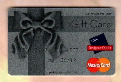 YORK DESIGNER OUTLET ( UK ) Silver Ribbon Bow ( 2009 ) Gift Card ( $0 ) - Image 1 of 2