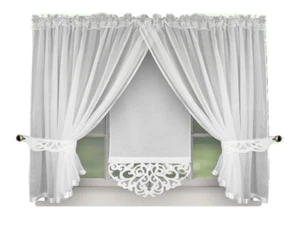 LB-144 Fertiggardine Leinen Schön Gardine Fenster 150x400cm Grau Schwarz Weiß - Bild 1 von 12