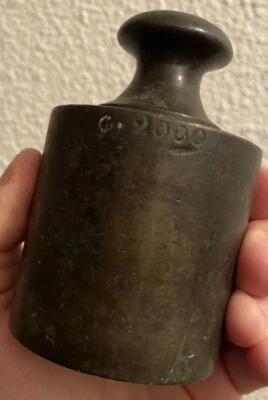 Poids de 2kg 2000gr Bronze XVIIIeme Ancien Balance Roberval Poid - Photo 1/4