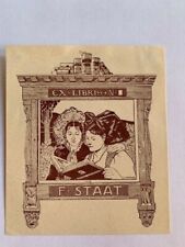 Ex-libris Charles SPINDLER pour F. STAAT, 98 x 80 mm, brun
