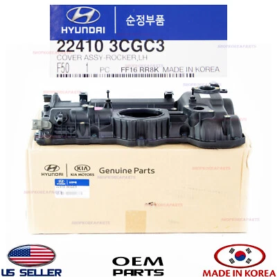 Cubierta de válvula de motor original izquierda 3,3 L OEM Hyundai Kia 2013-2019 ver compatibilidad Foto 1 de 4