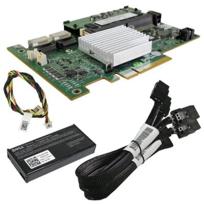 DELL PERC H700 6 Gb/s PCI-E x8 512 MB SAS RAID Controller 0XXFVX + BBU + Kabel - Bild 1 von 3