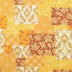Vorbestellung 1m x 1,42m Baumwoll Popeline Paisley Sonnengelb - Bild 1 von 3