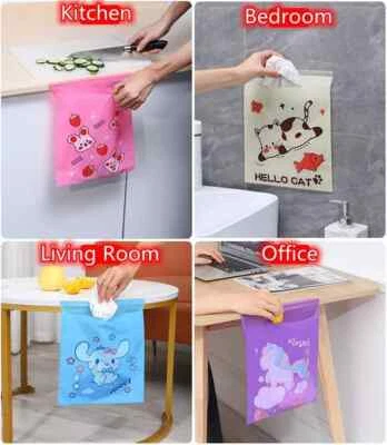 60件装易粘汽车垃圾袋一次性便携式厨房办公室垃圾袋 — 第 1/4 张图片