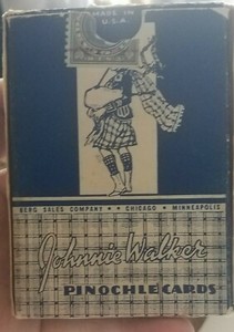 Vintage Johnnie Walker Playing Cards Plastic Coated Linen Finish-complete