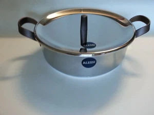 EDO Casseruola piatta acciaio inox ALESSI lucida pol. PU102/24 con coperchio nuovo 2018 - Foto 1 di 4