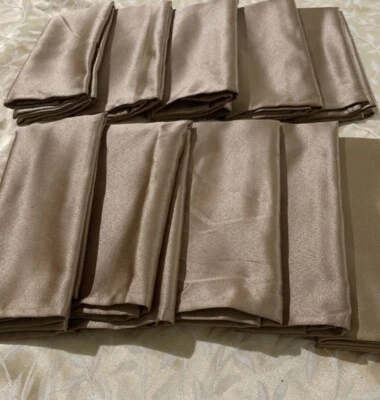 Bed Bath & Beyond Jubilee Bronze Napkins Lot (10) 18”square satin/silk napkins - Image 1 of 4