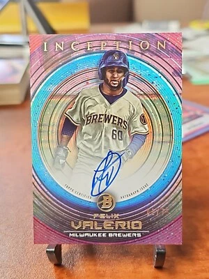 2022 Bowman Inception Baseball FELIX VALERIO purple On Card Prospect Auto #01/75 - Image 1 of 2
