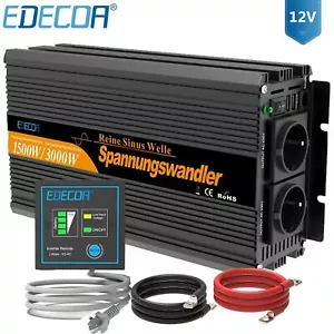 EDECOA Inverter 1500W 3000 Watt Onda Sinusoidale Pura 12V 220V Convertitore USB - Foto 1 di 9