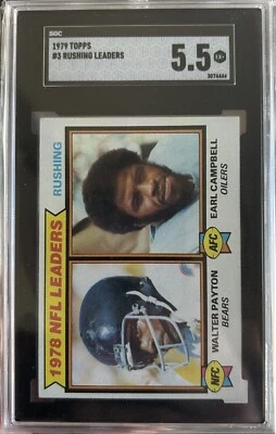 1979 Topps Walter Payton Earl Campbell Rushing Leaders #3 HOF Bears SGC 5.5 🔥 - Image 1 of 2