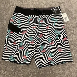 Volcom Board Shorts Mens 28 Drawstring Mod Tech Flamingo Flamingbros Swim NEW - Picture 1 of 9