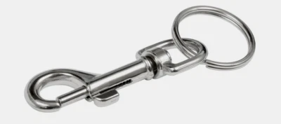 Hillman Snap Hook KEY RING Silver Metal Lower End Swivel Steel Split 1 pk 701713 - Image 1 of 2