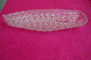 Vintage Pressed Glass (Daisy & Button) 14" BOAT CANOE PLANTER / CELERY DISH Exc - Picture 1 of 7