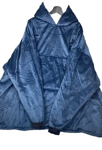 The Comfy Blue Hoodie Blacker Poncho Sherpa One Size Long Sleeve - Picture 1 of 8