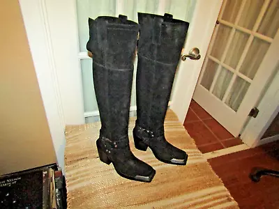 Jeffrey Campbell Botas de Tacón Negras Gamuza Cuero Negro OTK Para Mujer Talla 6.5 Foto 1 de 4