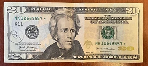 Star Note 20 2017 billete de 20 dólares Star Note - Imagen 1 de 9