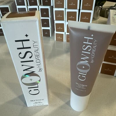 BNIB Glowish by Huda Beauty Multi Dew Skin Tint 1.35oz / 40mL Deep Tan 10 - Image 1 of 4