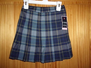 CHAPS - GIRLS - SKIRT - MEDIUM BLUE PLAID - SIZE 6 - RETAILS 30.00(RD-23-184) - Picture 1 of 4
