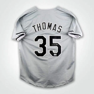 Frank Thomas Signed Grey Pro-Style Baseball Jersey - Picture 1 of 3