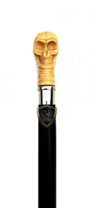 Antique Walking Stick Skull Head Handle Wooden Walking Stick Cane handmade gifts - Picture 1 of 8