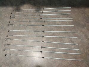 (12) 15.5" Fiberglass Medium Light Action rods ice tiptop and guide TIPDOWNS