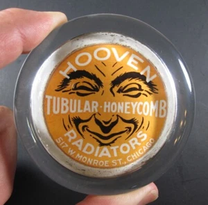 ANTIGUO PISAPAPELES PUBLICITARIO - Radiadores HOOVEN con Cool Moon Face Man - Imagen 1 de 7