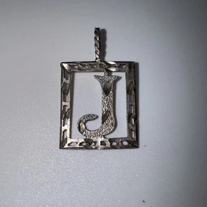 Vintage Sterling Silver Initial Letter “J” Pendant - Picture 1 of 4