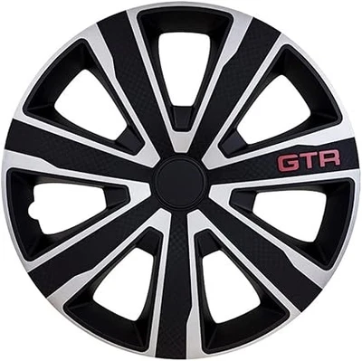 FOR SKODA CITIGO 16" INCH WHEEL TRIMS BLACK & SILVER HUB CAPS GTR 4PC - Image 1 of 4